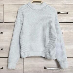Abercrombie & Fitch Pale Blue Ribbed Mock Neck Sweater